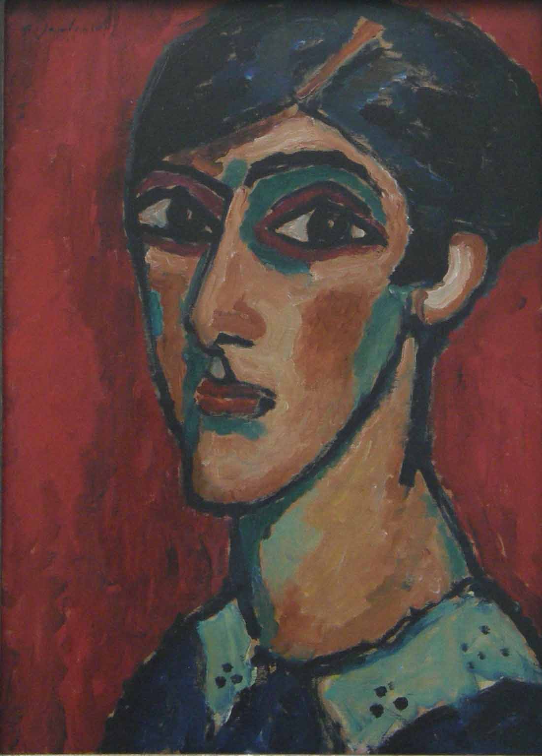 Alexej von Jawlensky Langlicher Kopf in Braunrot